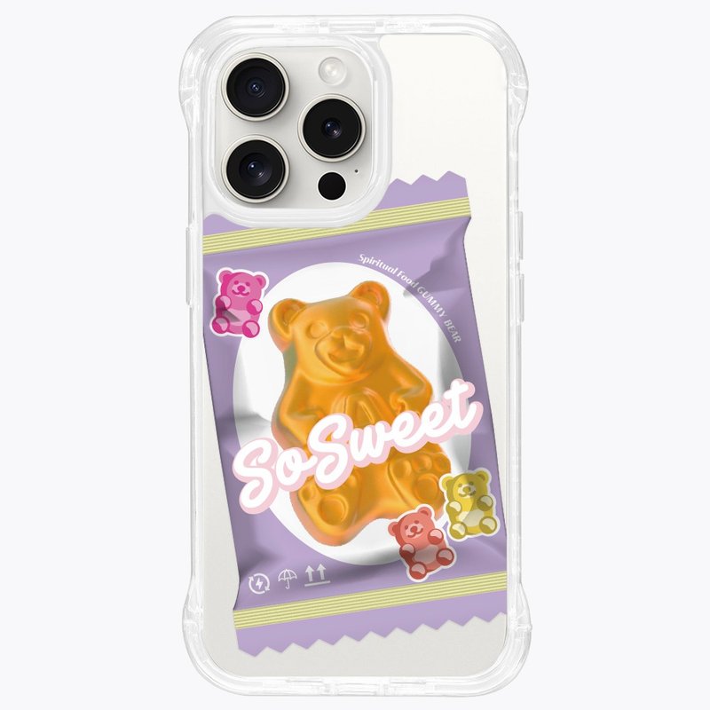 グミベア グレープ味 スタンドケース マグネット式 透明 iPhone 16 15 14 13 Pro Max - スマホケース・カバー - その他の素材 透明