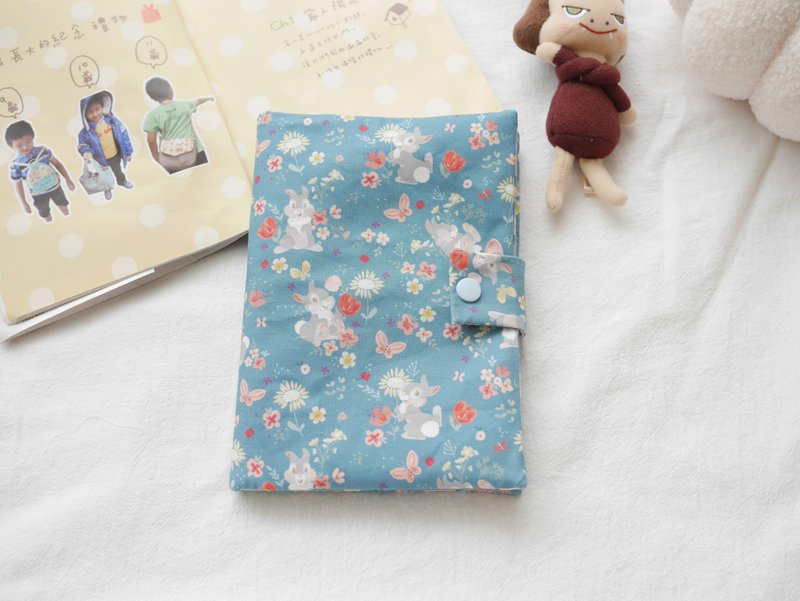寶寶手冊套 媽媽手冊套 書套 藍底兔兔款 - 其他 - 棉．麻 藍色