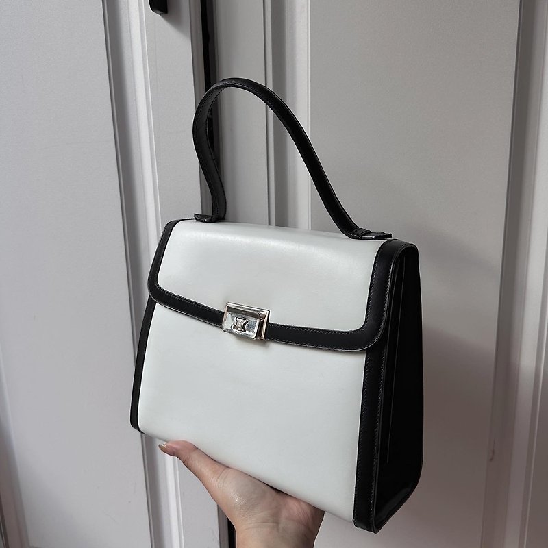 Second-hand bag Celine Celine panda color Arc de Triomphe Silver buckle bag - Handbags & Totes - Genuine Leather White