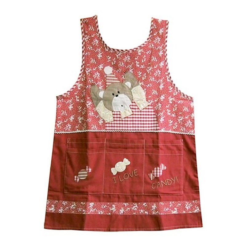 [Breeze] BEAR BOY aprons Bear candy 6 pockets - red - Aprons - Other Materials 