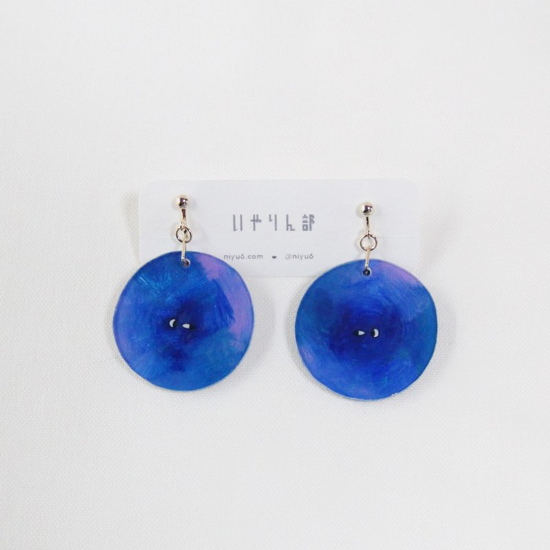 earringroup blue circle - Earrings & Clip-ons - Plastic Blue