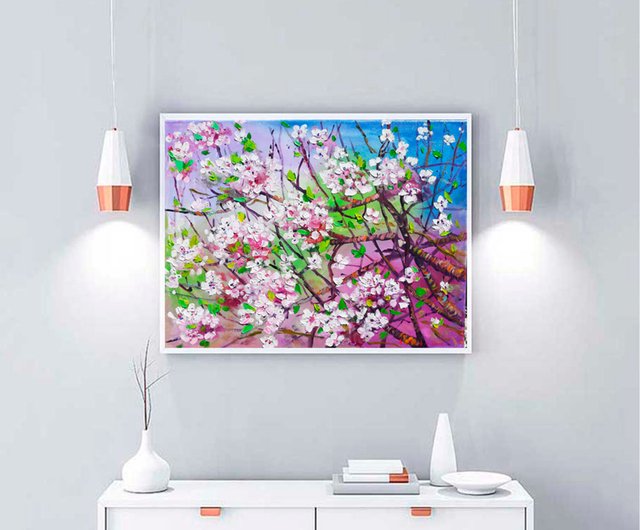 Spring Flower  Reverse Canvas Wall Art