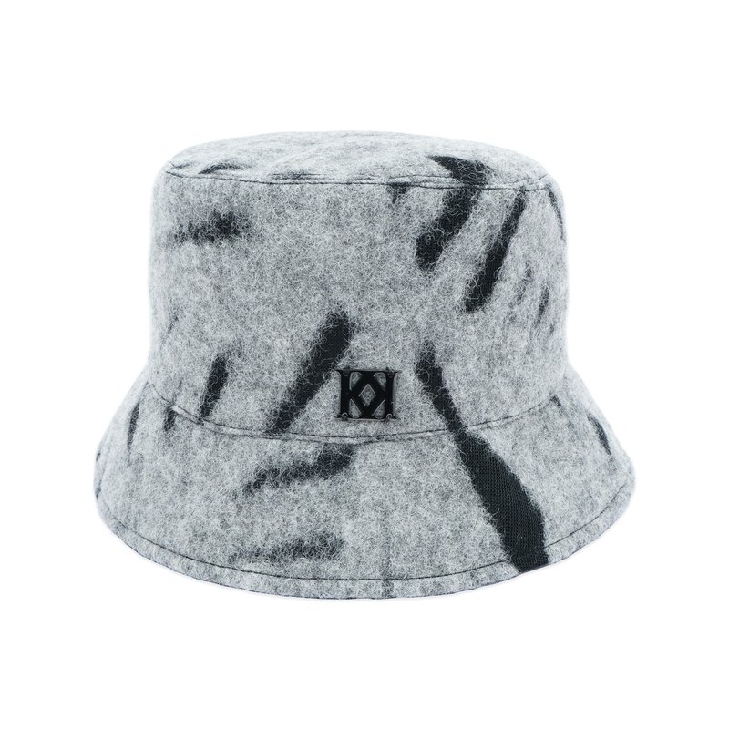 KAIKAI - MASQUERADE - Off-white diamond wool bucket hat - หมวก - ขนแกะ สีเทา