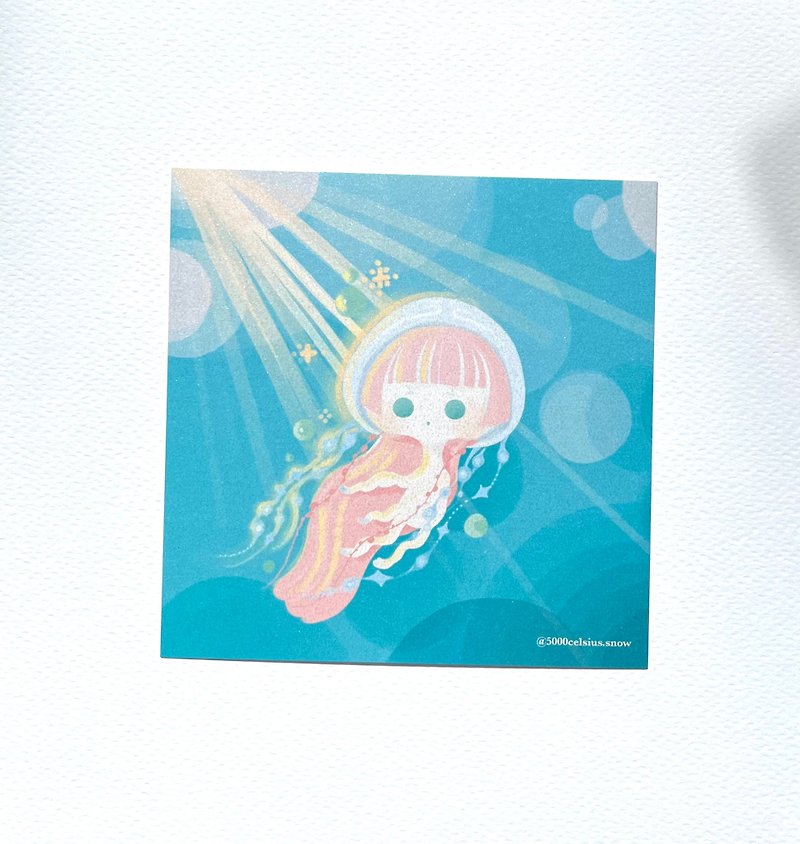 【海シリーズ】ポストカード クラゲ/寝そべるヒトデ/ウニ - カード・はがき - 紙 ブルー