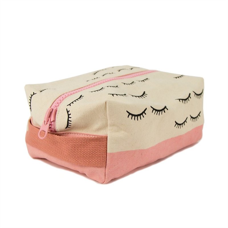 加拿大fluf有機棉【直筒旅行運動包】--眨眨眼 - 手提包/手提袋 - 棉．麻 粉紅色