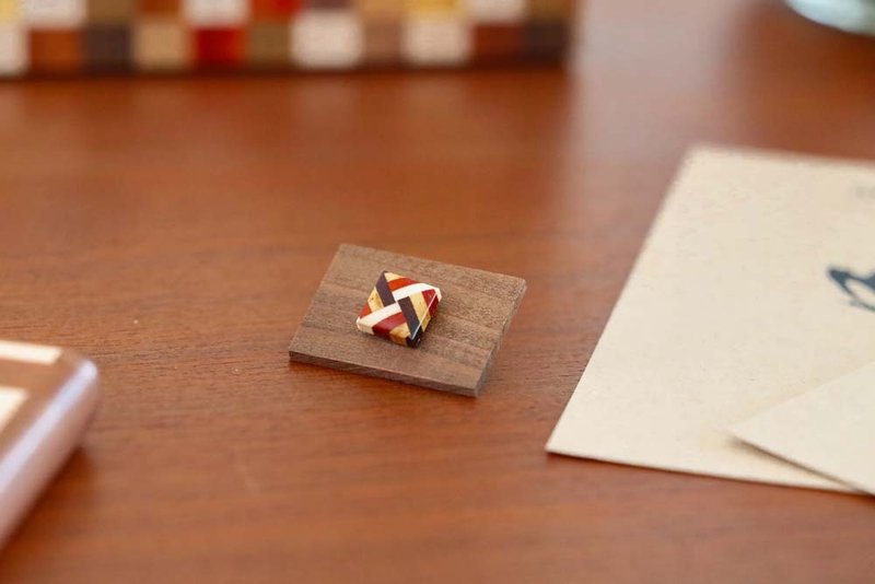 Tsuyuki Woodworks Pin Brooch - Brooches - Wood Multicolor