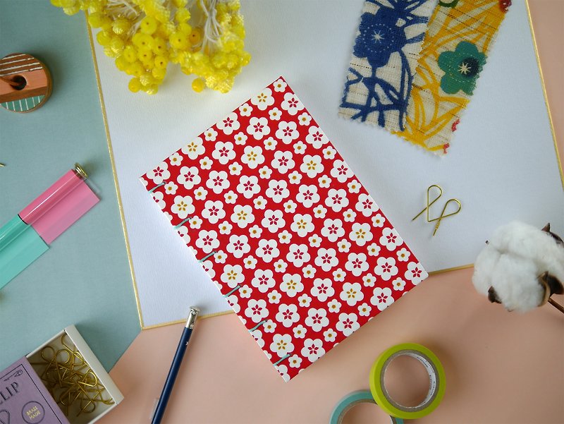Plum blossom tea ceremony-A5 manual notebook / PDA / diary / photo album / log / gift - สมุดบันทึก/สมุดปฏิทิน - กระดาษ สีแดง