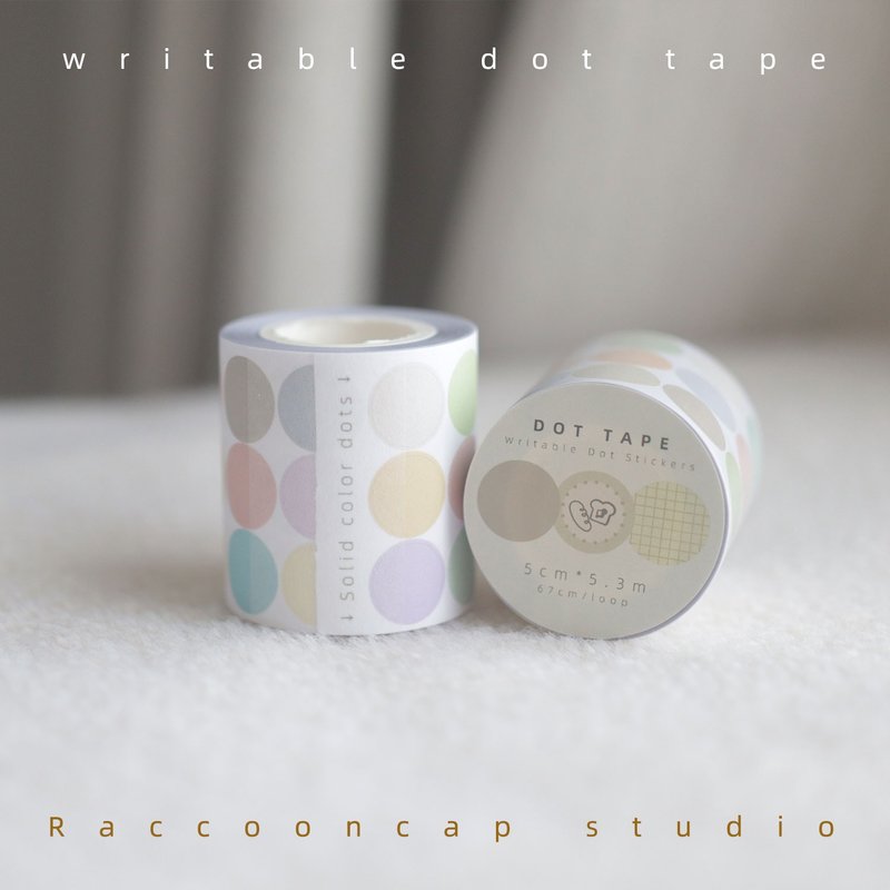 Stampable dot sticker tape writable dot sticker roll versatile stamp special round sticker stamp foundation - มาสกิ้งเทป - กระดาษ 