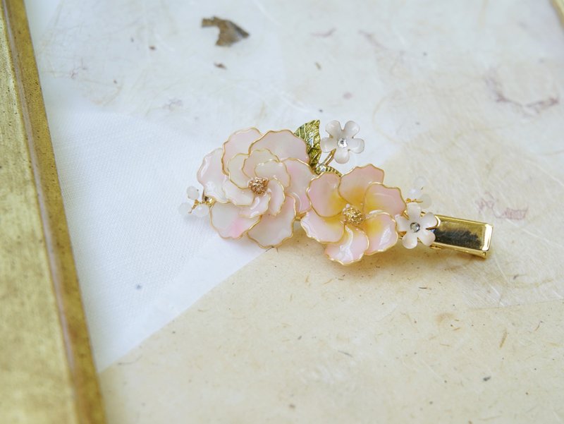 花芙蓉 - 手工樹脂髮夾 飾品 禮物 - 髮夾/髮圈 - 樹脂 粉紅色