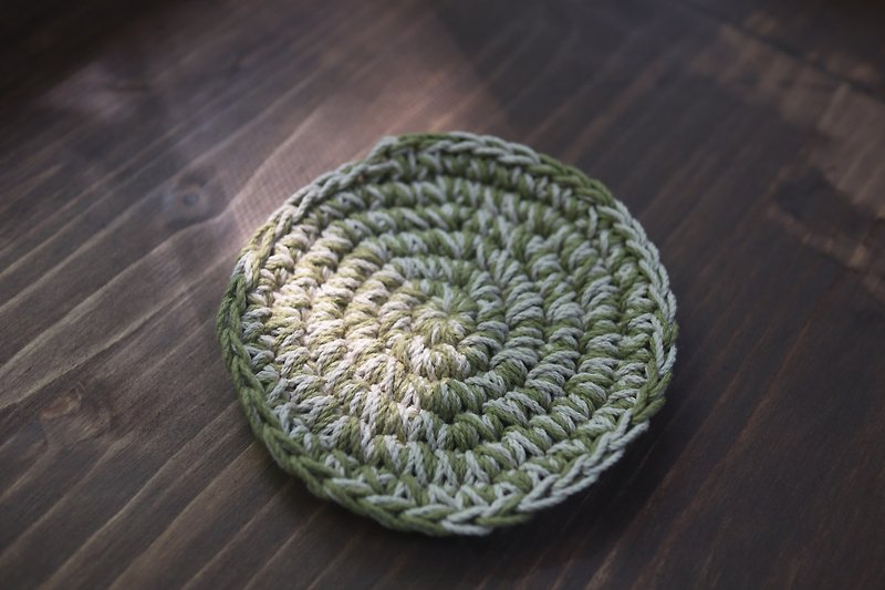Woven coaster/two-color combination - Other - Cotton & Hemp Green