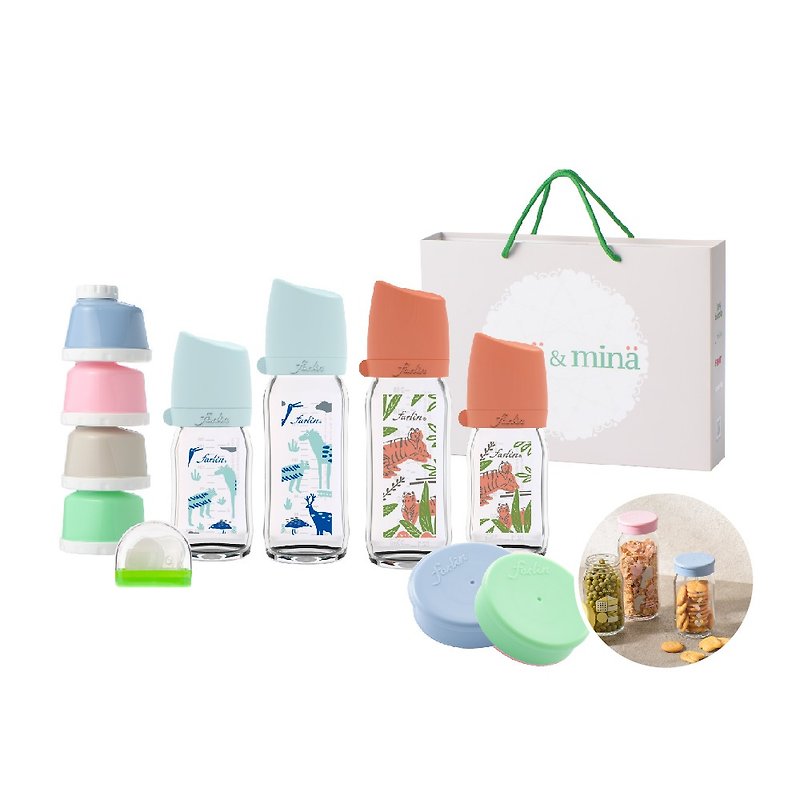 【farlin】Baby Gift 奶瓶組 新生賀禮/伴手禮/彌月禮盒 - 彌月禮盒 - 其他材質 多色