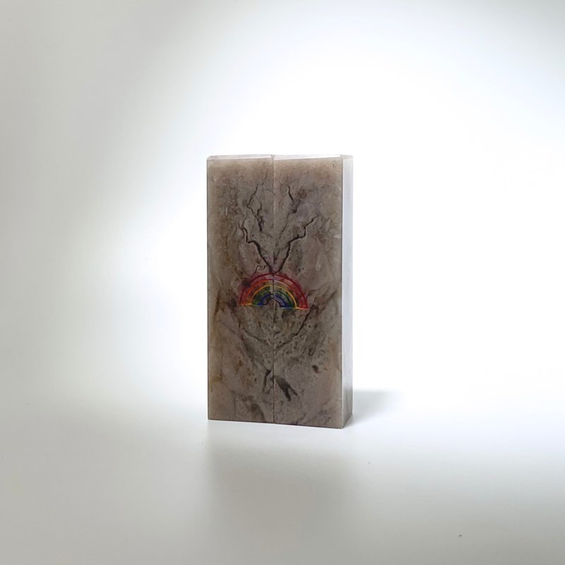 【典華優惠券】【彩虹設計】寶泥齋 X 同志遊行別注款印章 對章款 - 印章/印台 - 石頭 灰色