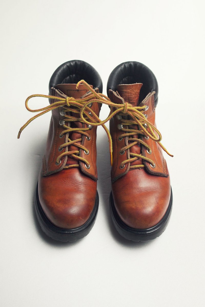 90s Redwing rubber-soled work boots | Redwing Supersole US 6B Eur 3637 - รองเท้าลำลองผู้หญิง - หนังแท้ สีส้ม