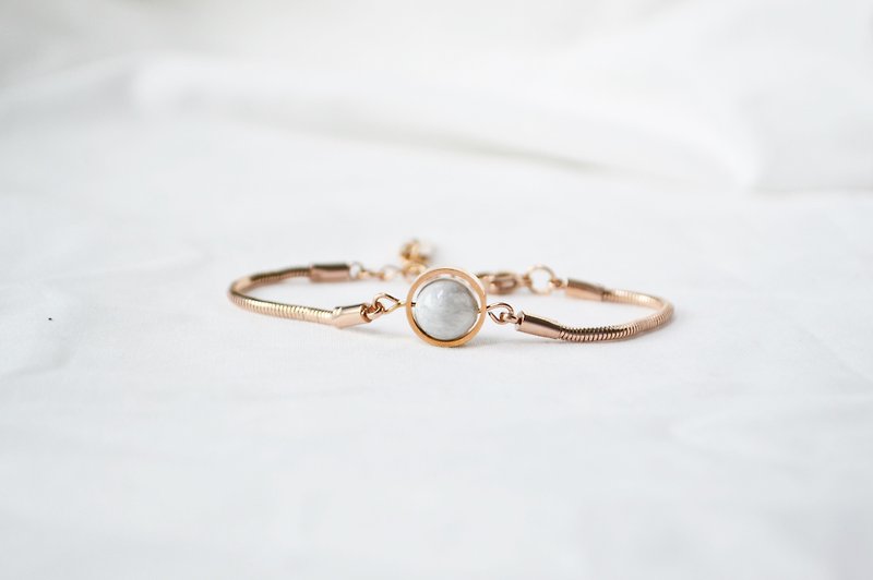 moon bracelet rose gold - สร้อยข้อมือ - สแตนเลส สีทอง