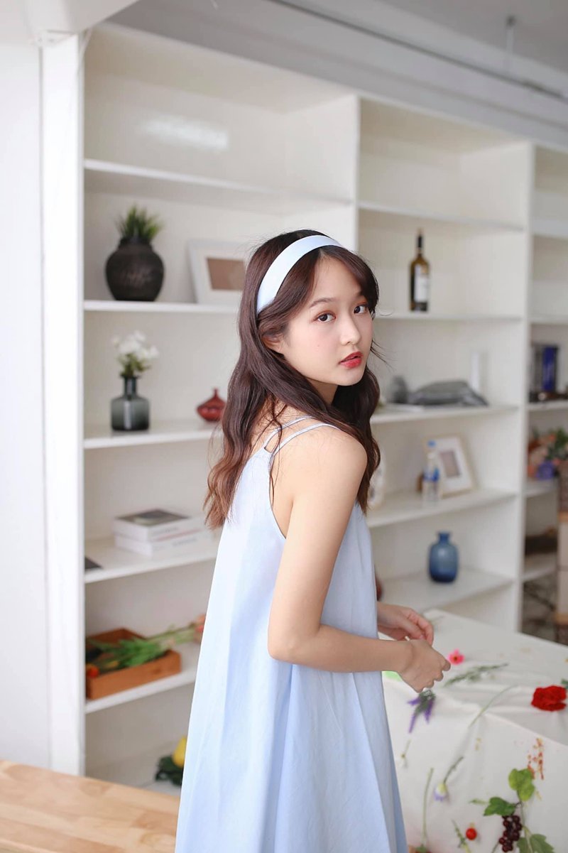 Gypso Dress - Baby blue(Ribbon included) - One Piece Dresses - Linen Blue