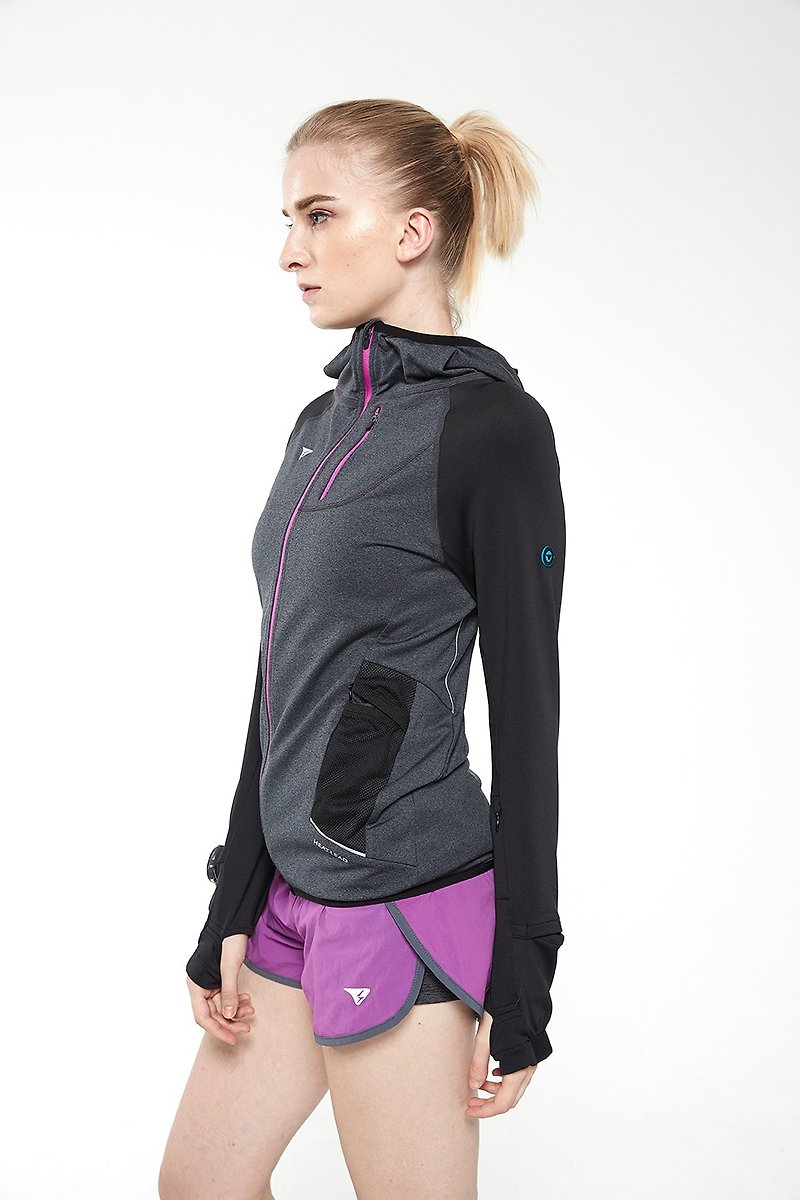 【SUPERACE】內刷毛保暖層跑步外套2.0版 / 女 / 黑 - 女大衣/外套 - 聚酯纖維 黑色