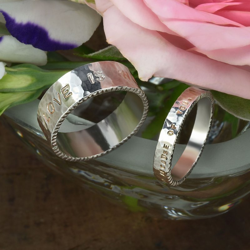Light Jewelry Custom Love Ring - (Left) Men's Silver Ring - แหวนทั่วไป - โลหะ สีเงิน