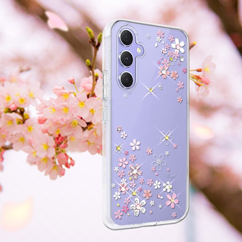 Samsung Galaxy A55/A54/A53/A35 輕薄軍規防摔水晶殼-浪漫櫻 - 手機殼/手機套 - 其他材質 多色