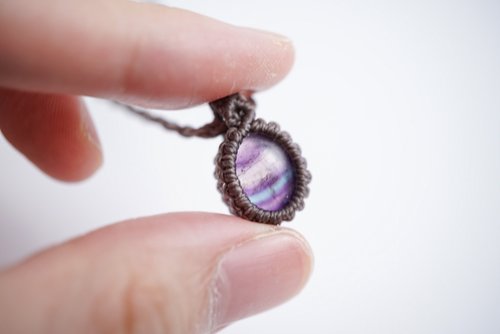 Macramé Crafts 螢石 蠟線編織頸繩