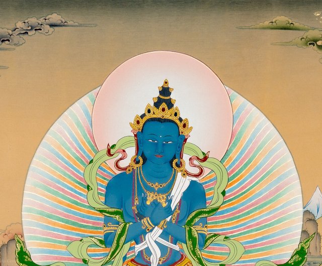 ヴァジュラダラのタンカ絵画 | 手作りのチベットアートで力と保護を