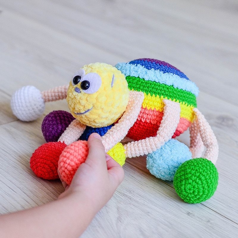 Amigurumi spider crochet pattern, crochet cozy rainbow spider toy PDF tutorial - 編織/羊毛氈/布藝 - 繡線 