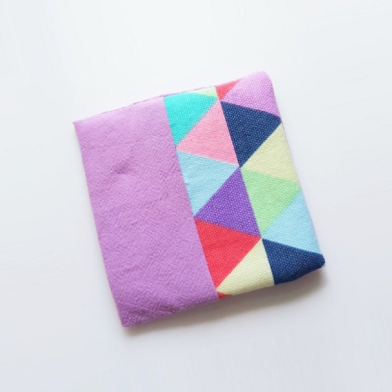 【In Stock】Coaster (Colorful Triangles) - ที่รองแก้ว - ผ้าฝ้าย/ผ้าลินิน สีม่วง