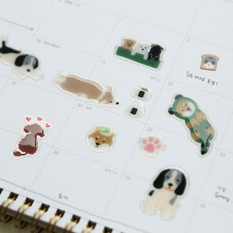 Three-dimensional sticker-01 dog, E2D13127 - สติกเกอร์ - พลาสติก หลากหลายสี