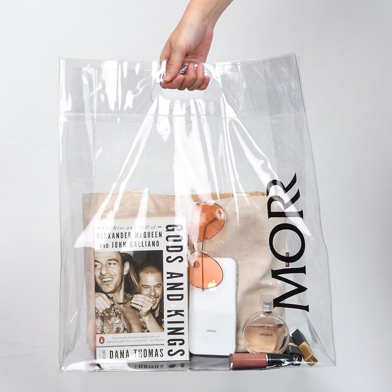 【MORR】(Additional purchase price)Transparent Fashion PVC Shopping Bag - Handbags & Totes - Plastic Transparent
