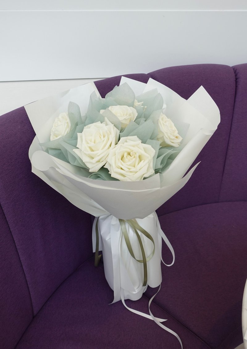 White Valentine's Day White Rose Bouquet Proposal Bouquet Birthday Bouquet Girlfriend Gift - Plants - Plants & Flowers White