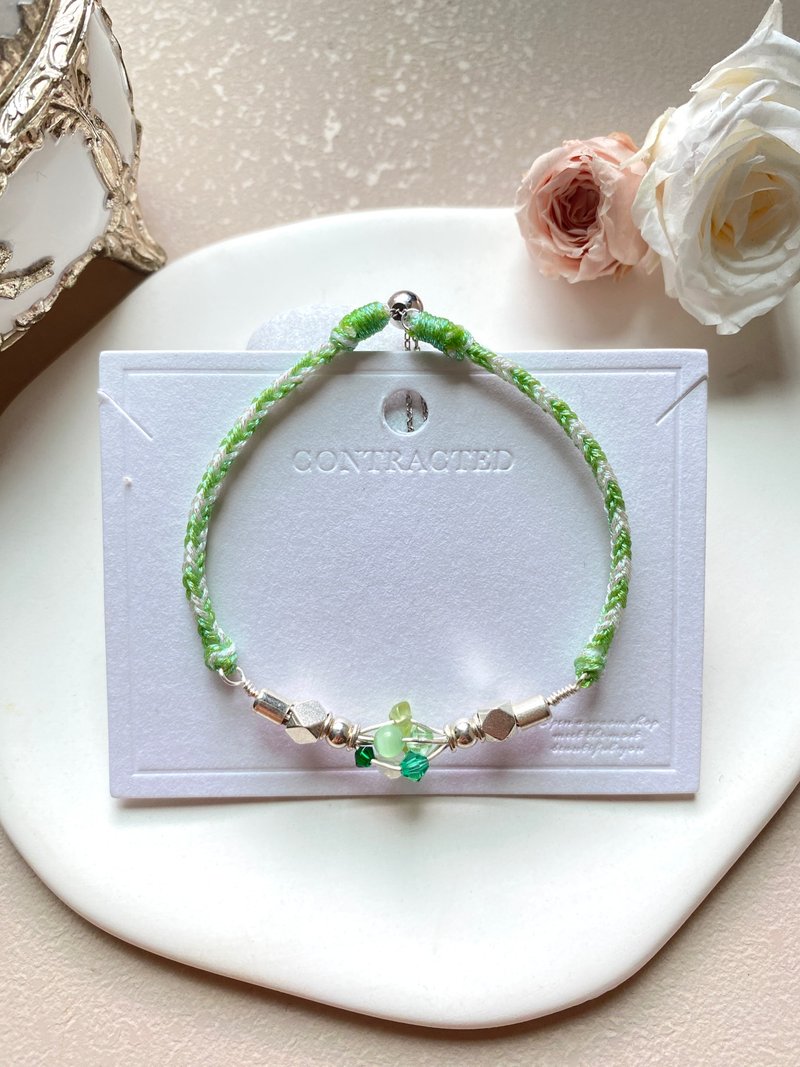 [Kimiko Handmade Jewelry] Gemstone Garden Series Bracelet Green - สร้อยข้อมือ - คริสตัล สีเขียว