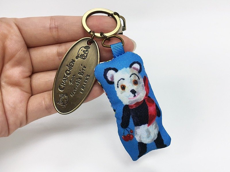 Mark's x Nathalie Lete French playful red panda key ring [(CNL-KH2-C)] Christmas gift - Keychains - Other Materials Blue