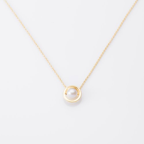Michi Liang Jewelry 【 品牌經典款 】優雅雙環圈設計 8mm天然珍珠 / Galla 項鍊