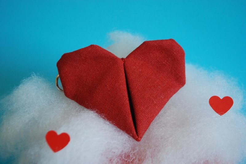 A-NI Heart collar for cats and dogs Valentine's Edition - 項圈/牽繩 - 棉．麻 紅色