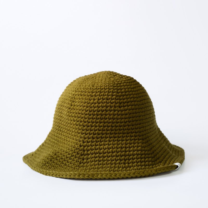 Vader handwoven bucket hat olive/green - Hats & Caps - Cotton & Hemp Green