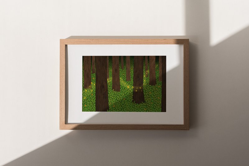 Forest Singers - Illustrated Poster ( with/without frame ) / Print Art Work - โปสเตอร์ - กระดาษ สีเขียว