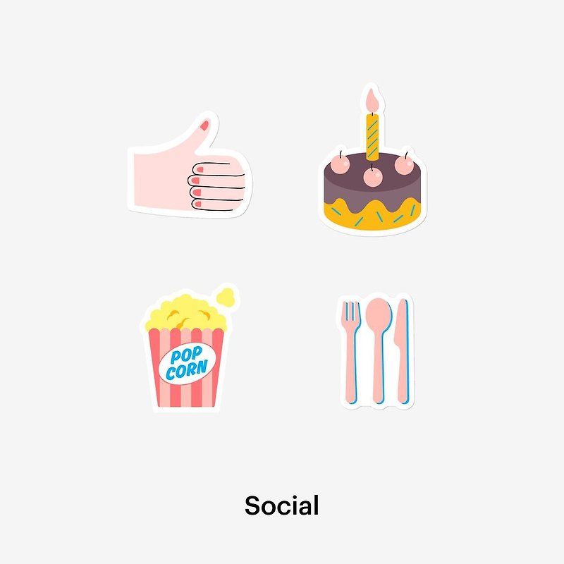 Social Sticker Pack - สติกเกอร์ - กระดาษ 