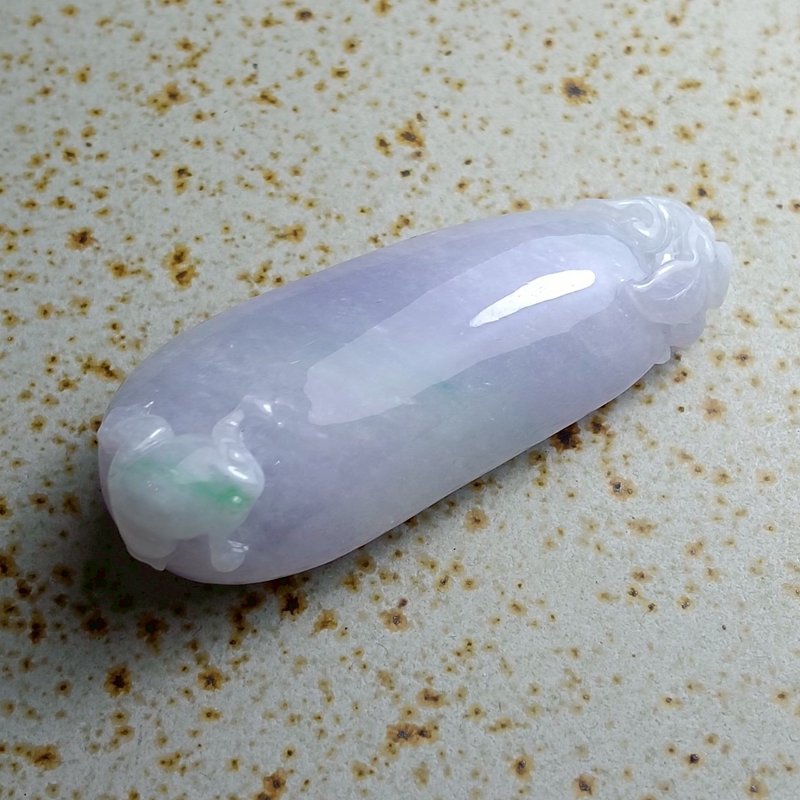 J0216天然翡翠A貨 . 細糯春帶彩福瓜.幸福.掛飾. - 擺飾/家飾品 - 玉石 