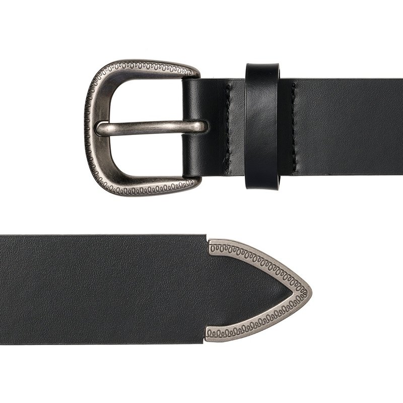 BL019 Setup Western Unisex Leather Belt 28 mm (2 Colors) - เข็มขัด - หนังแท้ สีดำ