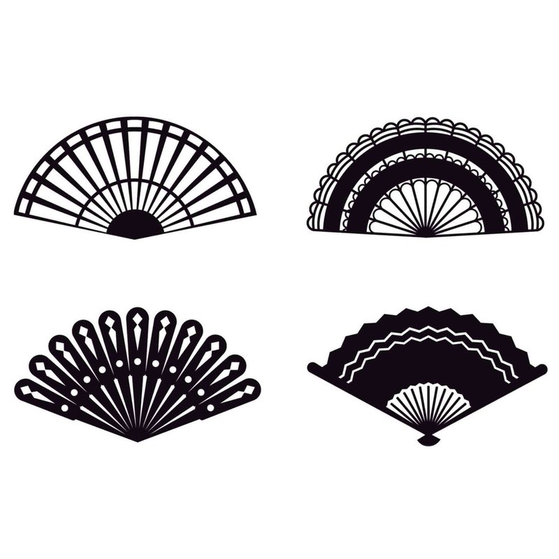 Hand fan svg, hand fan template, hand fan pdf, hand fan png, hand fan cut file - 圖文模板設計 - 其他材質 