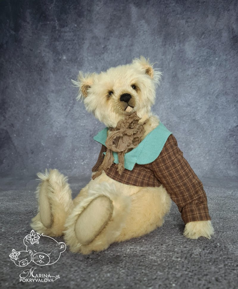 Artist teddy bear. Mohair bear. Classic teddy bear. Handmade bear toy. - 公仔/玩偶 - 其他材質 咖啡色