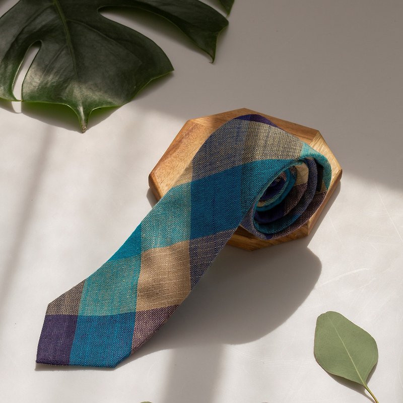 日式拼接藍領帶 -日系雜誌上的男模都是配這個色系的藍色領帶 - 領帶/領帶夾 - 其他人造纖維 藍色
