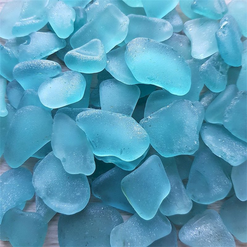 Aqua sea glass, 1 pound of large sea glass. Bulk sea glass. - Other - Glass Multicolor