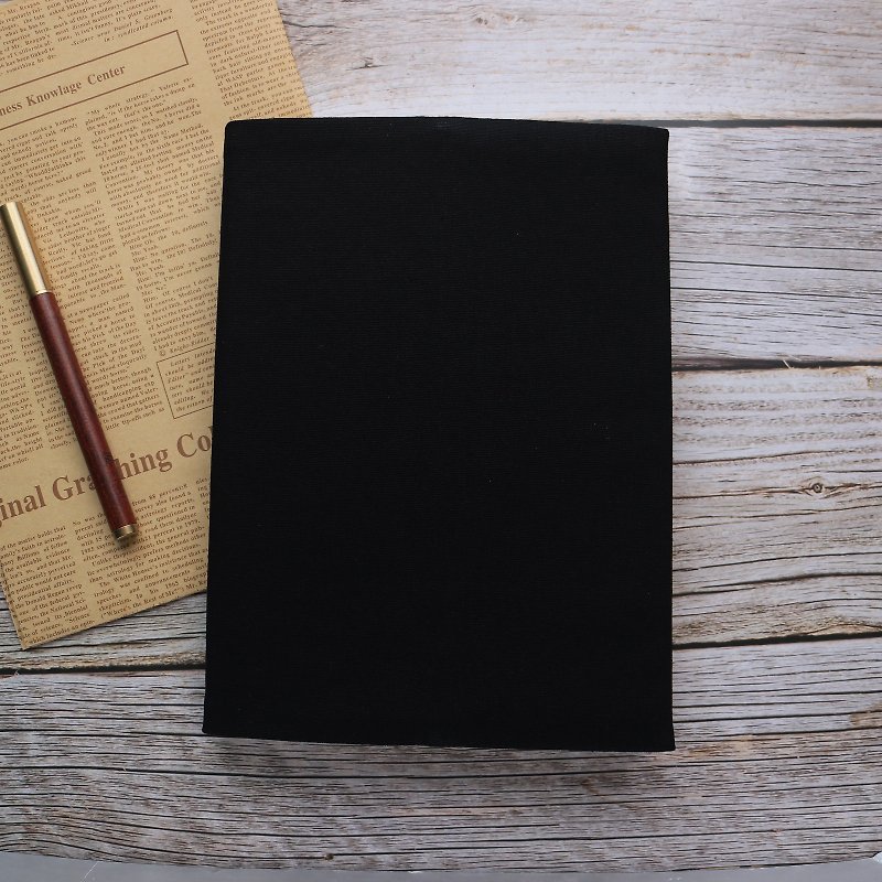 【Black】Plain color book cover and adjustable book cover A5 A6 B6 20K 16K Shang Zhou size - ปกหนังสือ - ผ้าฝ้าย/ผ้าลินิน 