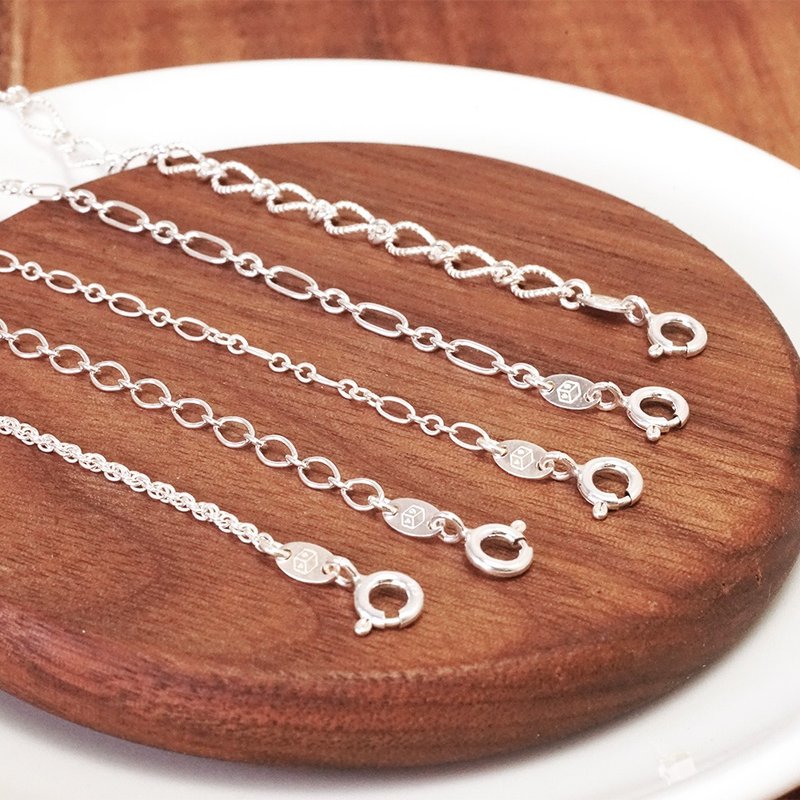 Elegant series of versatile necklaces 925 sterling silver matching chain girls Silver short chain long chain can be customized - Necklaces - Sterling Silver Silver