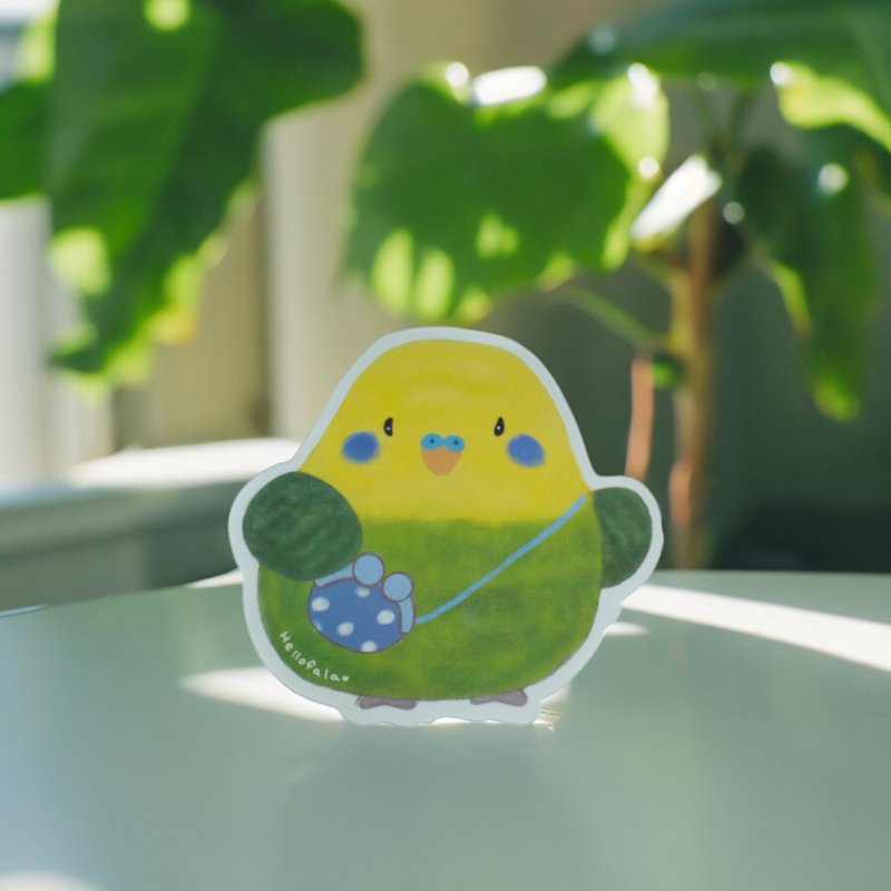 Budgie parrot big sticker luggage sticker waterproof free shipping - สติกเกอร์ - กระดาษ 