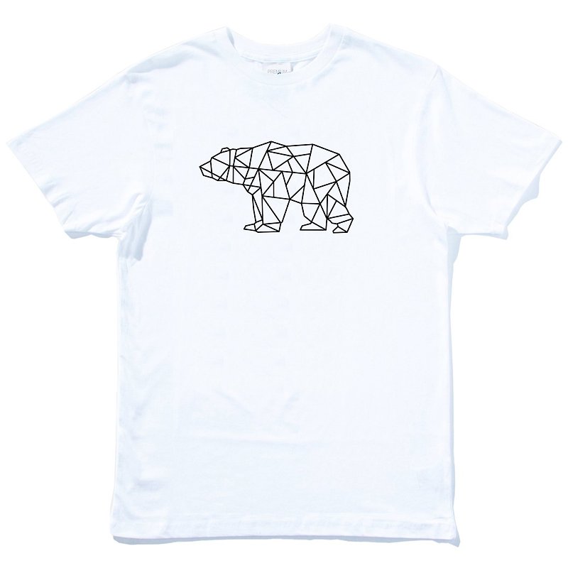 Bear Geometric white t shirt - Men's T-Shirts & Tops - Cotton & Hemp White