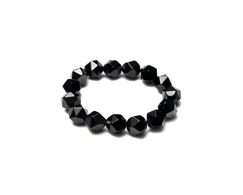 [Montagne] Cutaway Obsidian Bracelet (Men and Women) - สร้อยข้อมือ - คริสตัล สีดำ