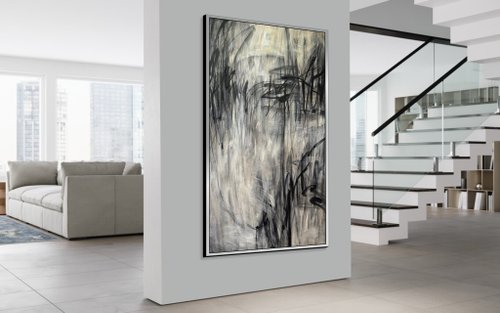 混沌としたストロークのアート ユニークで繊細な絵画 シャープな