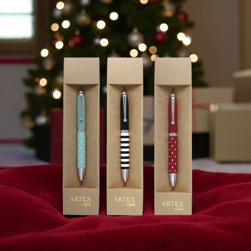 【贈小王子明信片】聖誕節特別企劃-HAPPYMT口袋原子筆-3色可選 - 原子筆/中性筆 - 銅/黃銅 多色