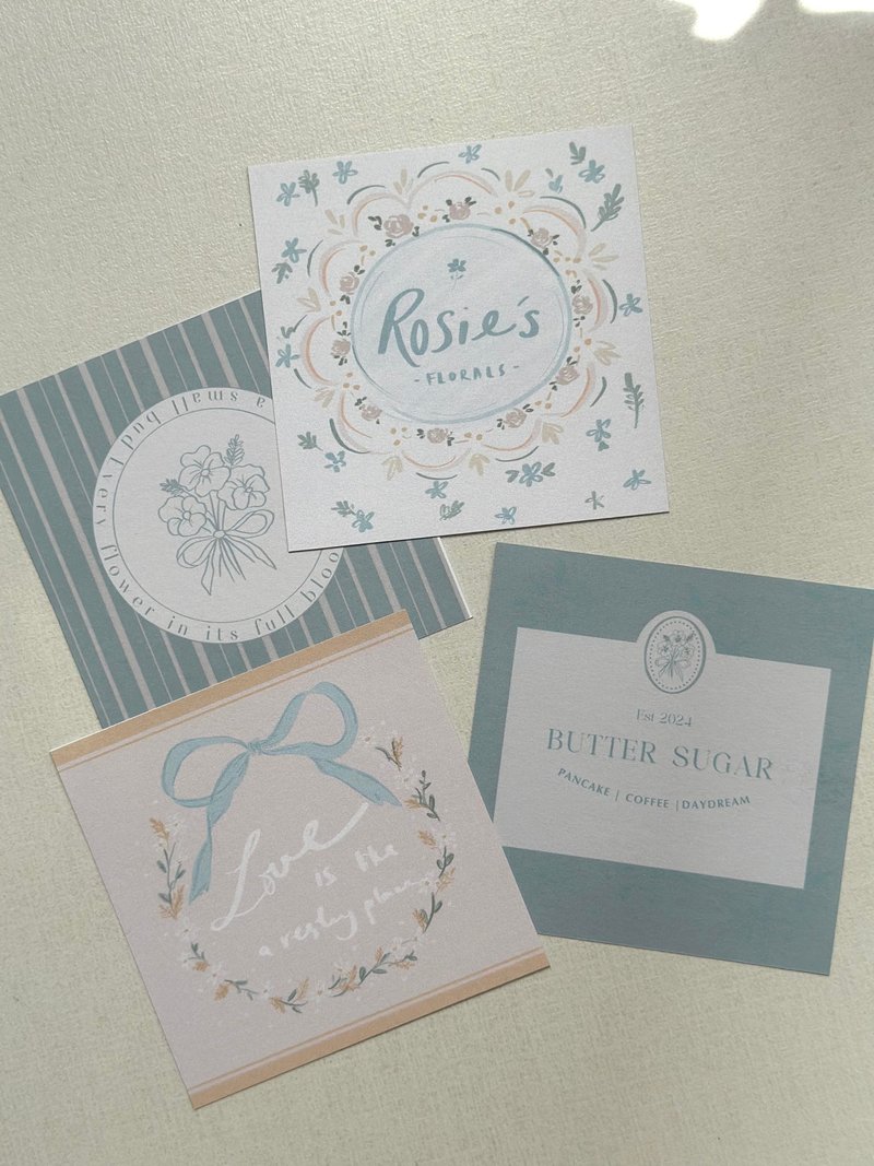 Floral Cards (Default design, editable wordings) - Cards & Postcards - Paper 